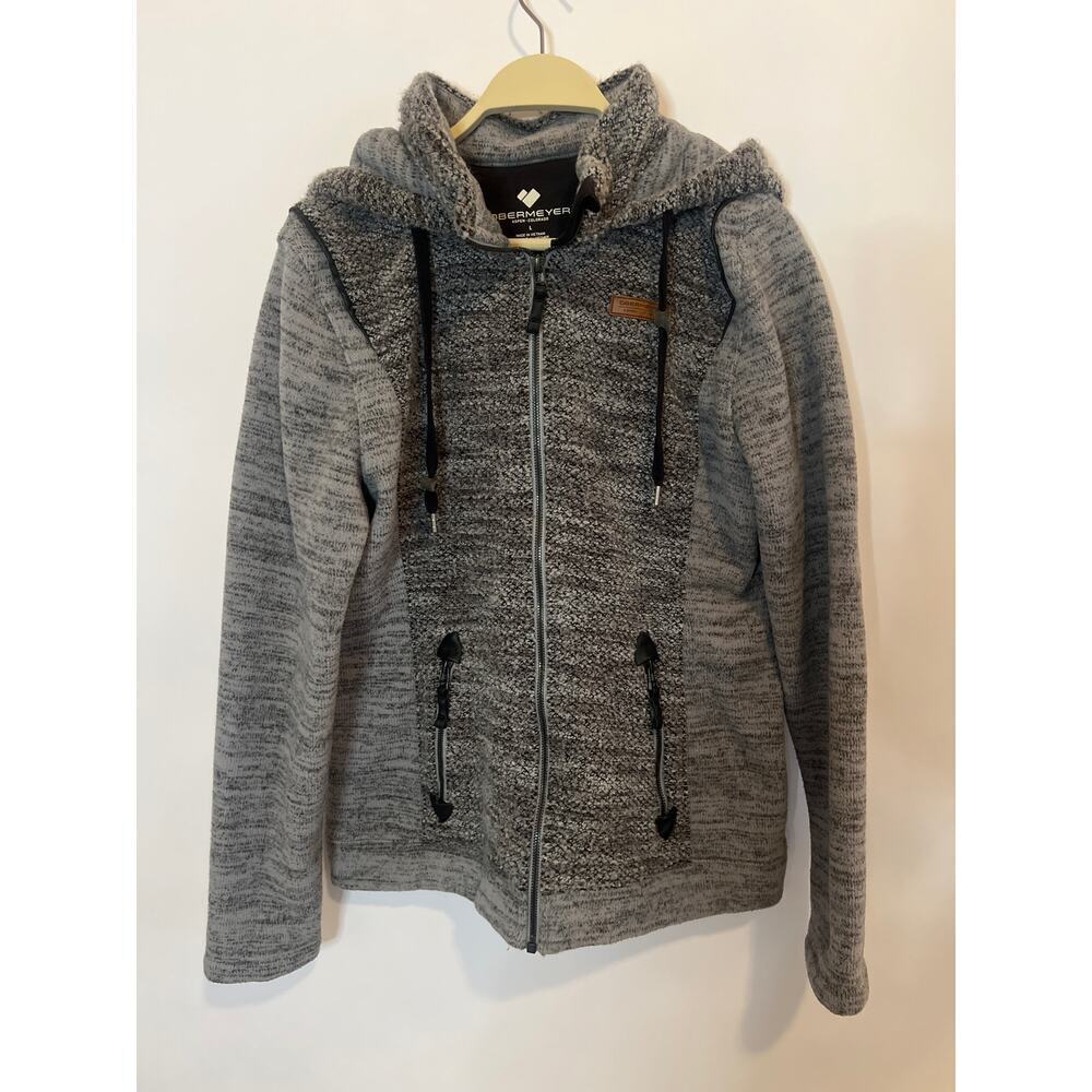 Obermeyer Women's Ella Fleece Jacket Hoodie Gray Size Large